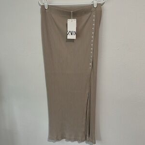 Zara Side Button Slit Skirt